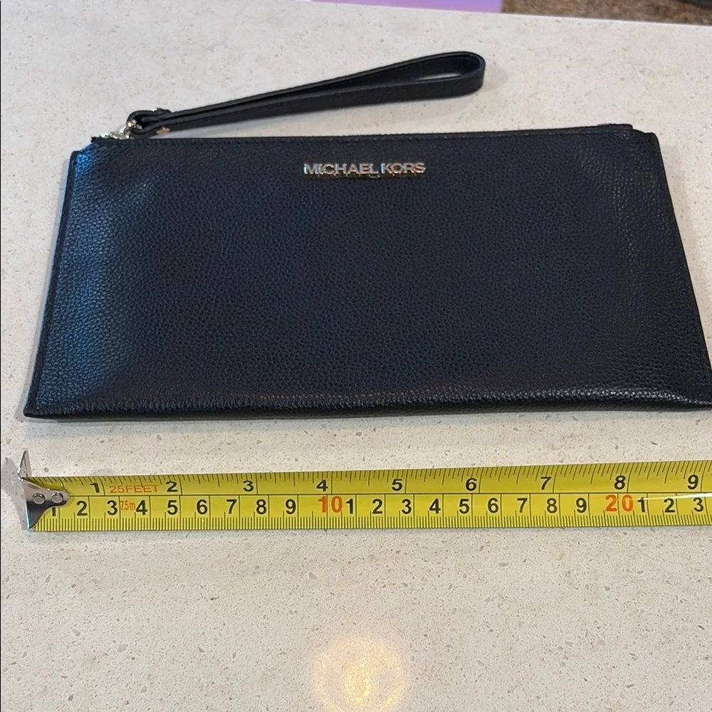 Michael Kors Black Leather Wristlet Bag